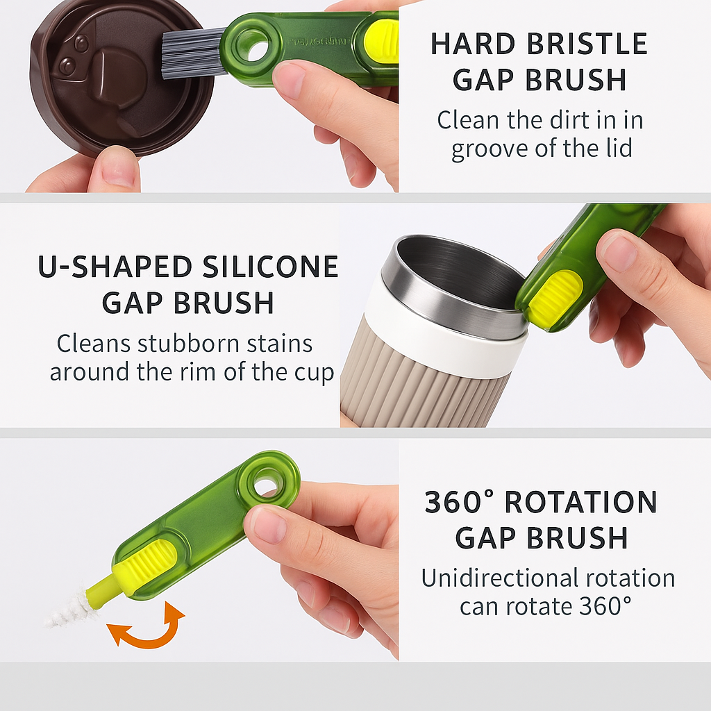 "CleanMaster Pro 360° - Revolutionary 3-in-1 Rotating Cup & Bottle Cleaning Brush"