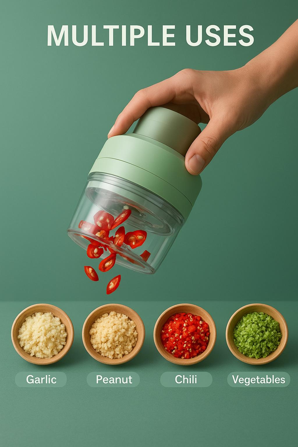 4-in-1 Portable Electric Vegetable Cutter Set — Slice, Chop, Grind & Peel | Compact Multi-Use Kitchen Tool