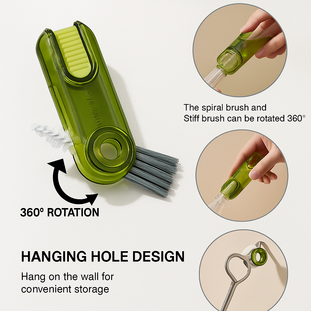 "CleanMaster Pro 360° - Revolutionary 3-in-1 Rotating Cup & Bottle Cleaning Brush"