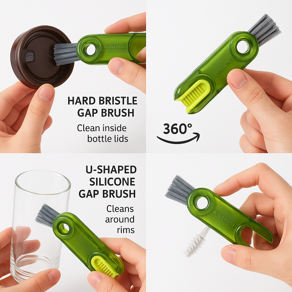 "CleanMaster Pro 360° - Revolutionary 3-in-1 Rotating Cup & Bottle Cleaning Brush"